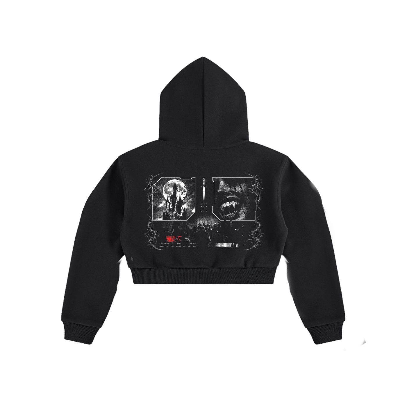 Haunted: Cropped Hoodie