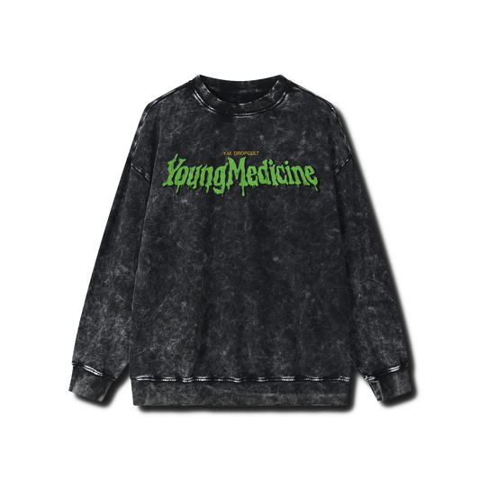 Viewer Beware! (Snow Washed Frayed Sweatshirt)